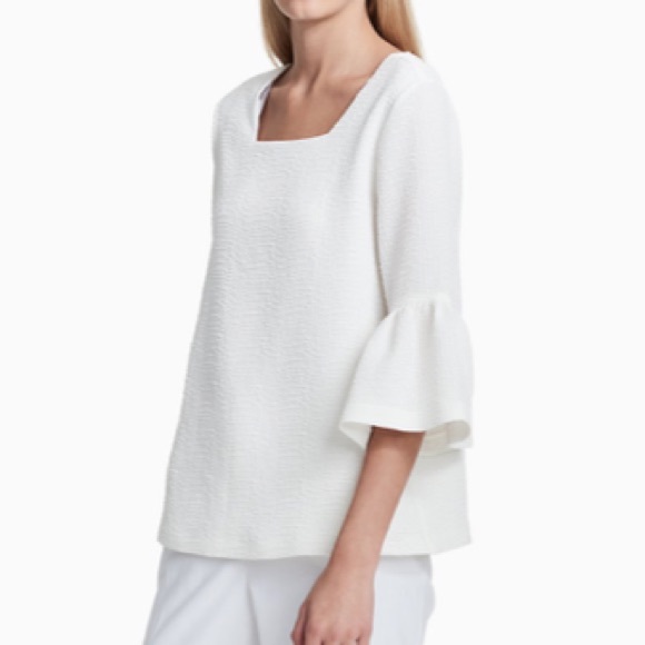 NEW Calvin Klein White Blouse Size M Top - Picture 2 of 4